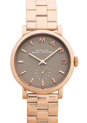 Marc Jacobs Baker Brown Dial Rose Gold Steel Strap Watch for Women - MBM8632