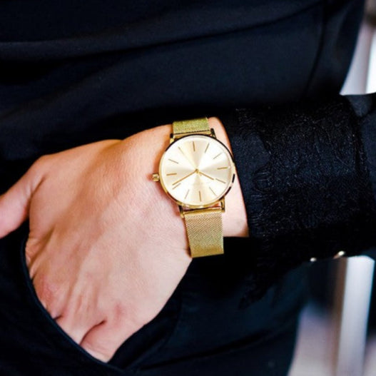 Armani Exchange AX5536 Gold Watch on Wrist