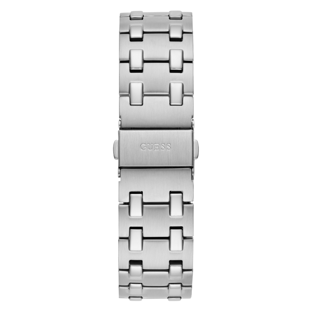 Guess Asset Quartz Black Dial Silver Steel Strap Watch For Men - GW0575G1