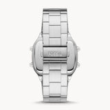 Fossil Retro Digital Silver Dial Silver Steel Strap Watch for Men - FS5844