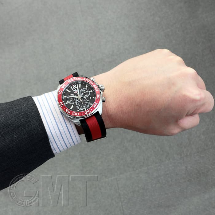 Tag Heuer Formula 1 McLaren Limited Edition Chronograph Black Dial Two Tone NATO Strap Watch for Men - CAZ1112.FC8188