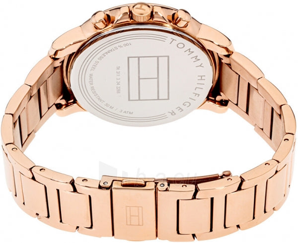 Tommy Hilfiger Claudia Black Dial Rose Gold Steel Strap Watch for Women - 1781820