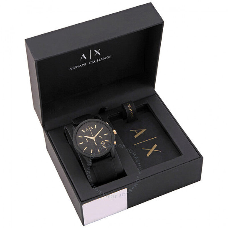 Armani Exchange watch gift set in black box