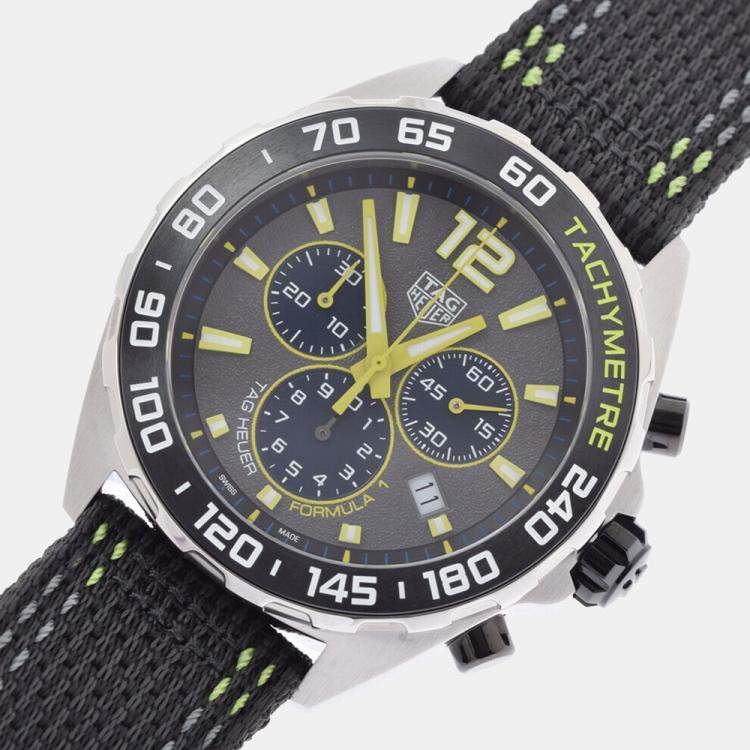 Tag Heuer Formula 1 Chronograph Grey Dial Black Nylon Strap Watch for Men - CAZ101AG.FC8304