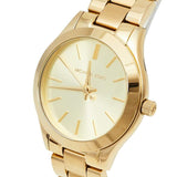 Michael Kors Mini Runway Slim Gold Dial Gold Steel Strap Watch for Women - MK3512