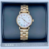 Marc Jacobs Baker White Dial Gold Steel Strap Watch for Women - MBM3440