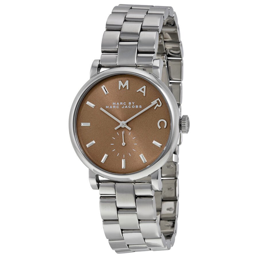 Marc Jacobs Baker Brown Dial Silver Steel Strap Watch For Women - MBM3329