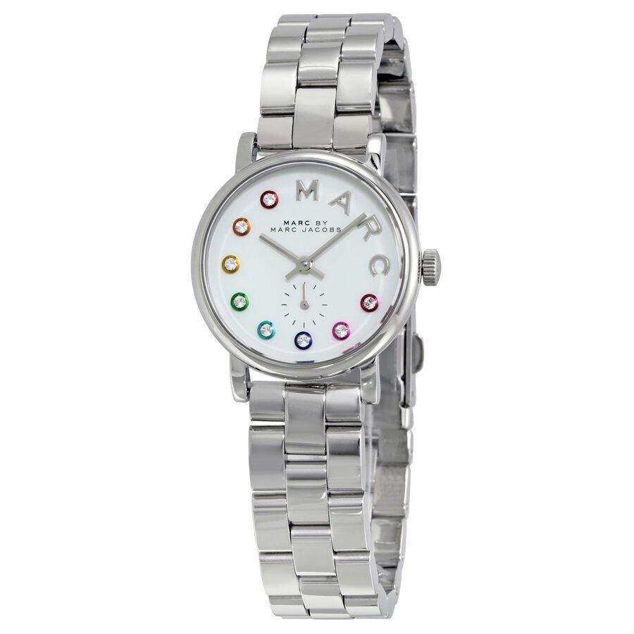 Marc Jacobs Baker Dexter White Dial Silver Steel Strap Watch for Women - MBM3423