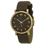 Marc Jacobs Baker Olive Green Dial Olive Green Leather Strap Watch for Women - MBM1328