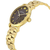 Marc Jacobs Baker Grey Dial Gold Steel Strap Watch for Women - MBM3281