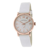 Marc Jacobs Baker White Dial White Leather Strap Watch for Women - MBM1284