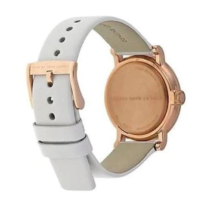 Marc Jacobs Baker White Dial White Leather Strap Watch for Women - MBM1283