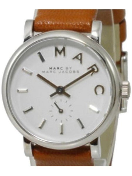 Marc Jacobs Baker White Dial Brown Leather Strap Watch for Women - MBM1270