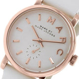 Marc Jacobs Baker White Dial White Leather Strap Watch for Women - MBM1284