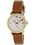 Marc Jacobs Baker White Dial Brown Leather Strap Watch for Women - MBM1317