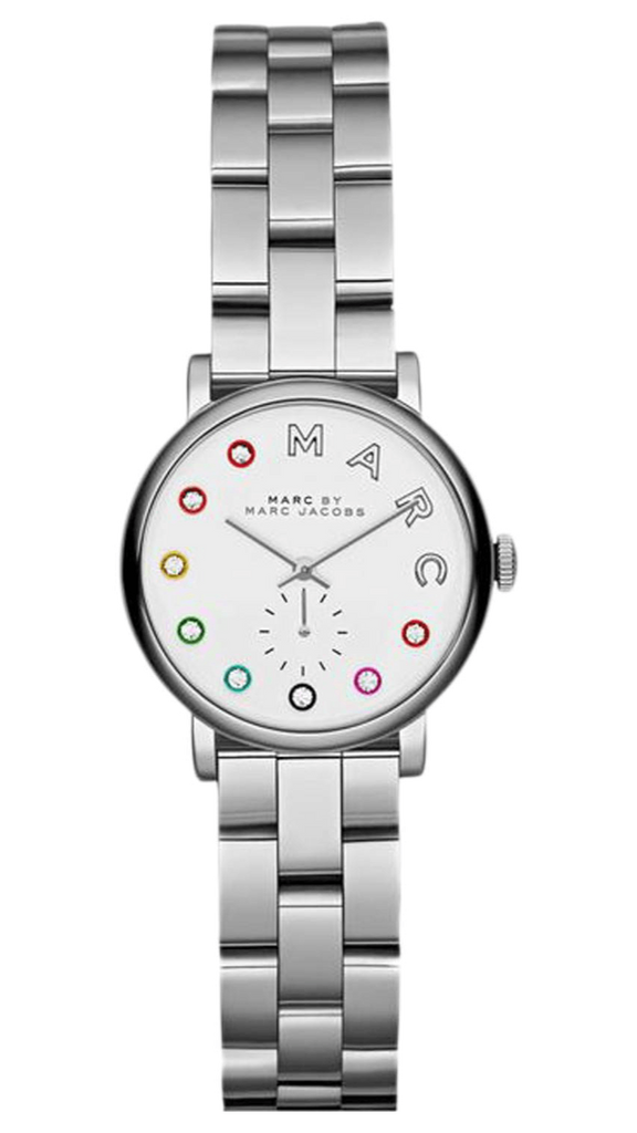 Marc Jacobs Baker Dexter White Dial Silver Steel Strap Watch for Women - MBM3423