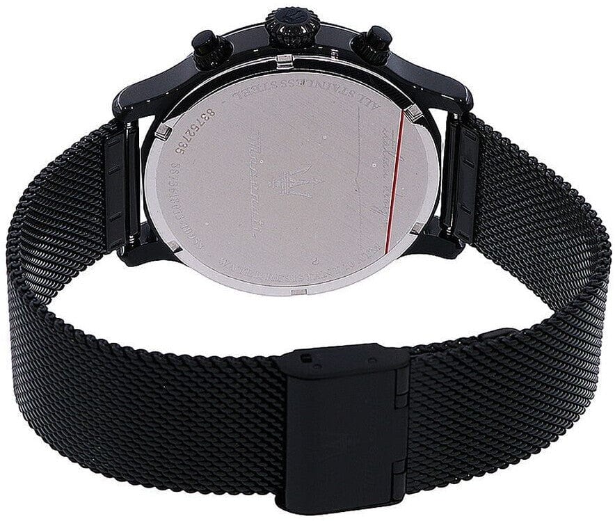 Maserati Epoca Chronograph Black Dial Black Mesh Strap Watch For Men - R8873618013