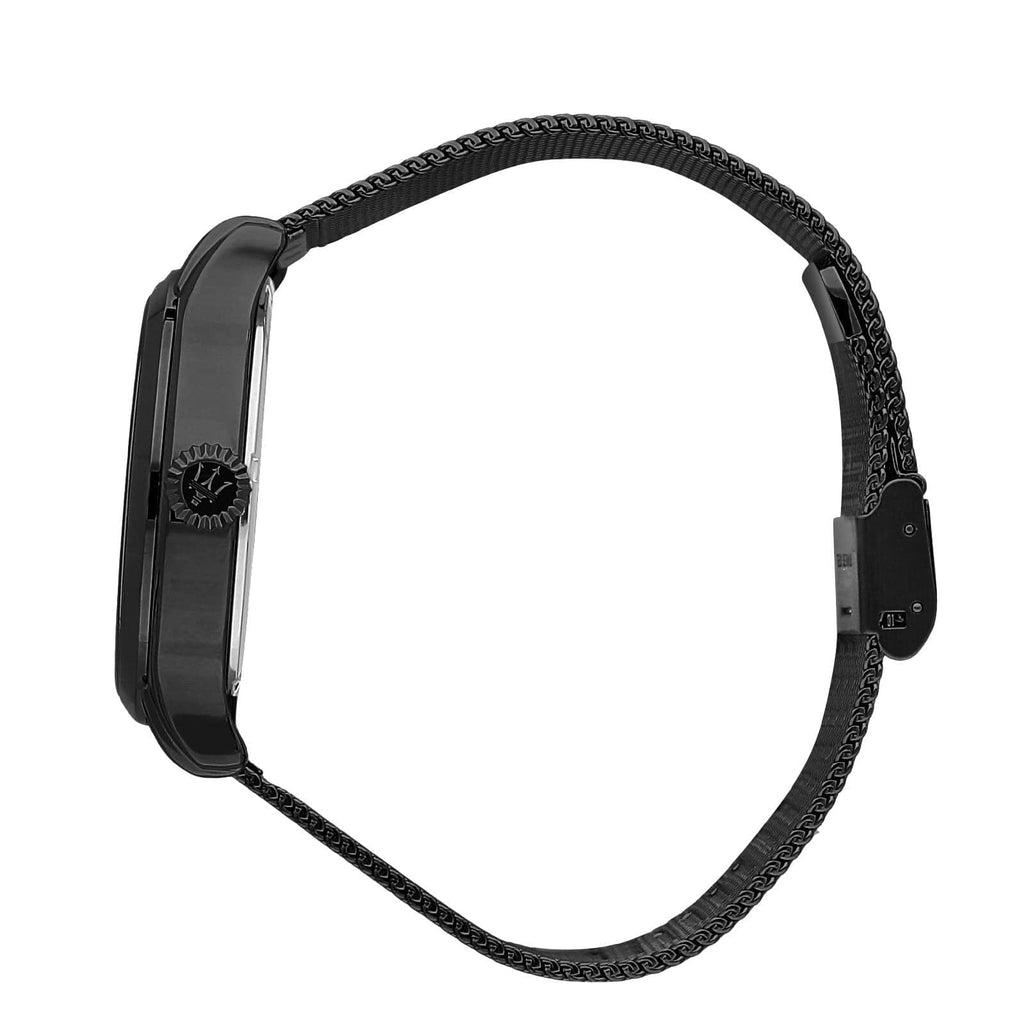 Maserati Epoca Chronograph Black Dial Black Mesh Strap Watch For Men - R8873618013