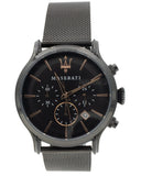 Maserati Epoca Chronograph Black Dial Black Mesh Strap Watch For Men - R8873618013