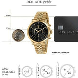 Maserati Epoca Chronograph Black Dial Gold Steel Strap Watch For Men - R8873618023