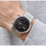 Maserati Epoca Chronograph Black Dial Silver Steel Strap Watch For Men - R8873618017