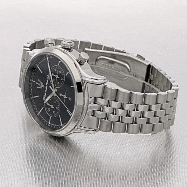 Maserati Epoca Chronograph Blue Dial Silver Steel Strap Watch For Men - R8873618024