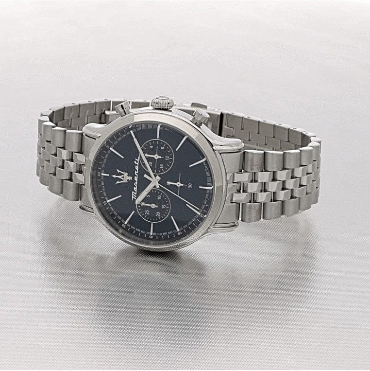 Maserati Epoca Chronograph Blue Dial Silver Steel Strap Watch For Men - R8873618024