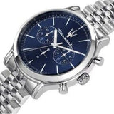 Maserati Epoca Chronograph Blue Dial Silver Steel Strap Watch For Men - R8873618024