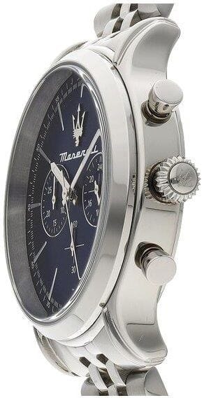 Maserati Epoca Chronograph Blue Dial Silver Steel Strap Watch For Men - R8873618024