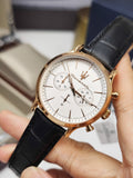 Maserati Epoca Chronograph White Dial Black Leather Strap Watch For Men - R8871618016