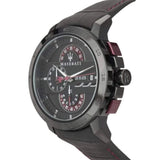 Maserati Ingegno Chronograph Black Dial Black Leather Strap Watch For Men - R8871619003