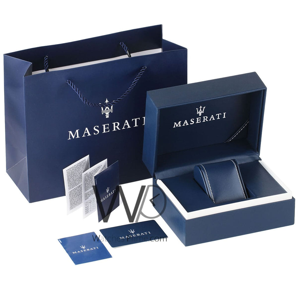 Maserati Competizione Chronograph Blue Dial Gold Steel Strap Watch For Men - R8853100026