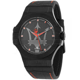 Maserati Potenza 3H STR Black Dial 42mm Leather Strap Watch For Men - R8851108010