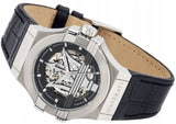 Maserati Potenza Automatic Black Dial Black Leather Strap Watch For Men - R8821108001