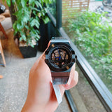 Maserati Potenza Automatic Black Dial Black Leather Strap Watch For Men - R8821108009