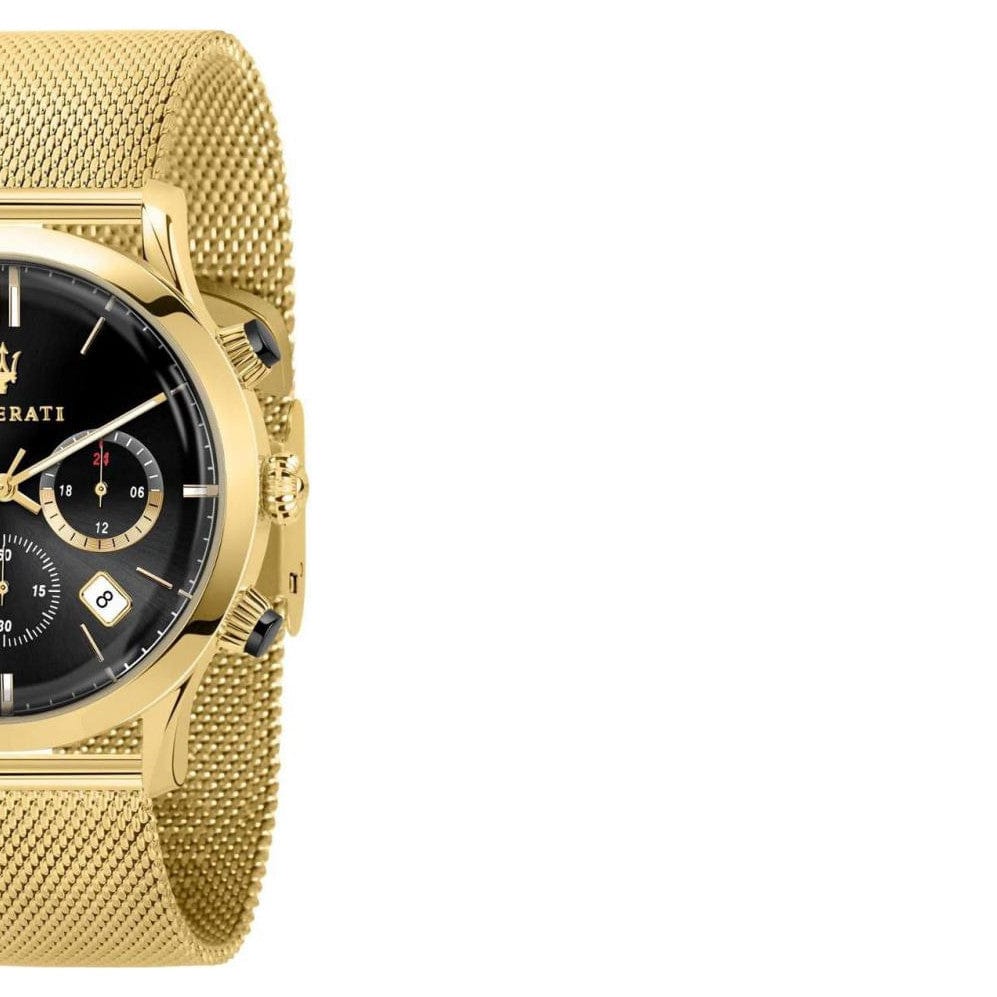 Maserati Ricordo Chronograph Black Dial Stainless Steel Mesh Bracelet Watch For Men - R8873633003