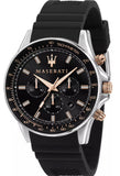 Maserati SFIDA 44mm Black Silicon Chronograph Watch For Men - R8871640002