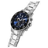 Maserati Competizione Chronograph Blue Dial Silver Steel Strap Watch For Men - R8873600009
