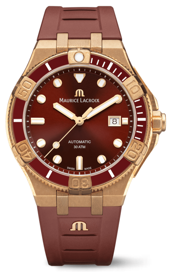 Maurice Lacroix Aikon Venturer Asia Special Edition Red Dial Red Rubber Strap Watch For Men - AI6058-BRZ6B-530-6