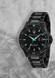 Maserati SFIDA Aqua Edition Analog Black Dial Black Steel Strap Watch For Men - R8853144001