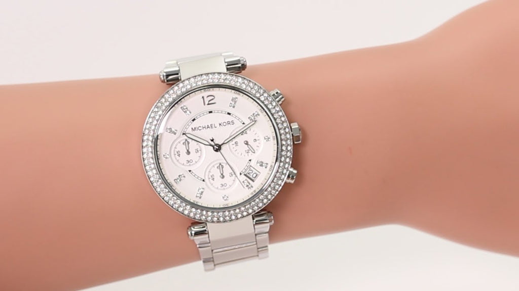 Michael Kors Parker Silver Dial Silver Steel Strap Watch for Women - MK5353