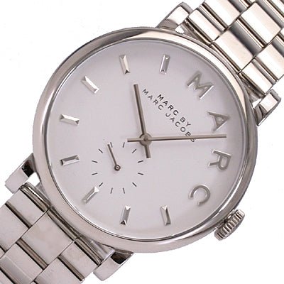Marc Jacobs Baker White Dial Silver Steel Strap Watch for Women - MBM3242