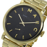 Marc Jacobs Baker Black Dial Gold Steel Strap Watch for Women - MBM3355