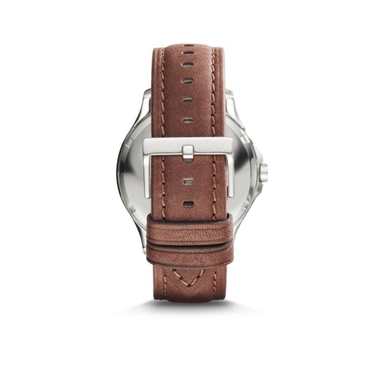 Men's Brown Leather Hampton Watch AX2133 - Rear View
