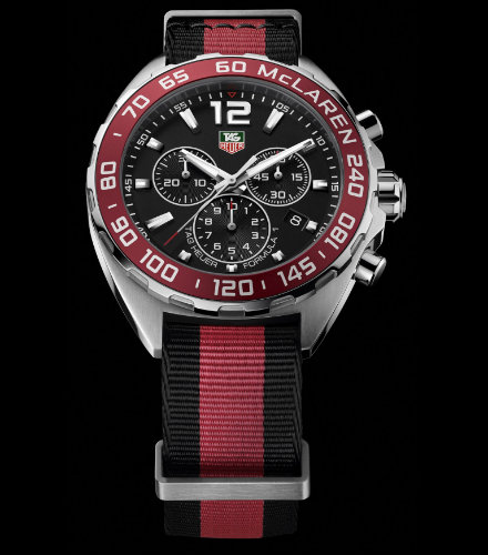 Tag Heuer Formula 1 McLaren Limited Edition Chronograph Black Dial Two Tone NATO Strap Watch for Men - CAZ1112.FC8188