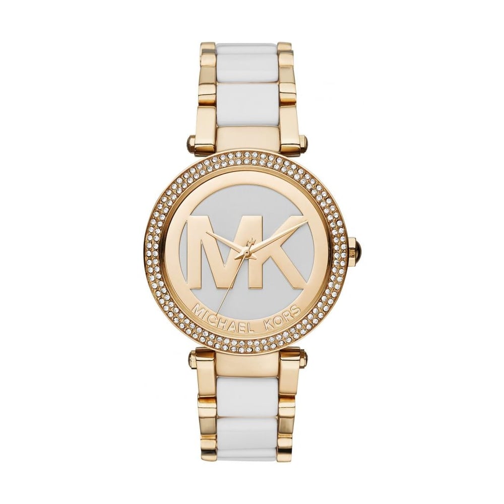 Michael Kors Parker White Dial Two Tone Steel Strap Watch for Women - MK6313