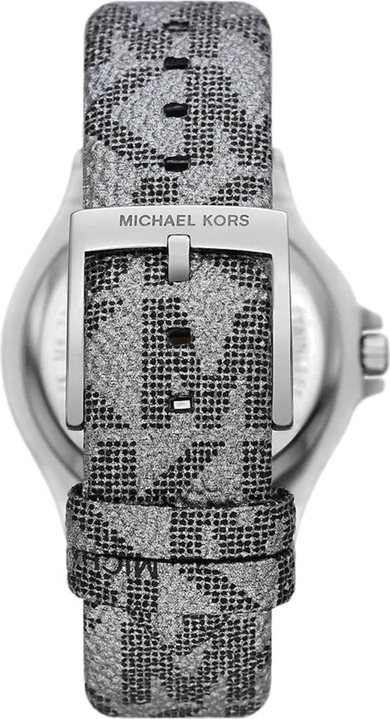 Michael Kors Lennox Quartz Black Dial Grey Leather Strap Watch For Women - MK7309