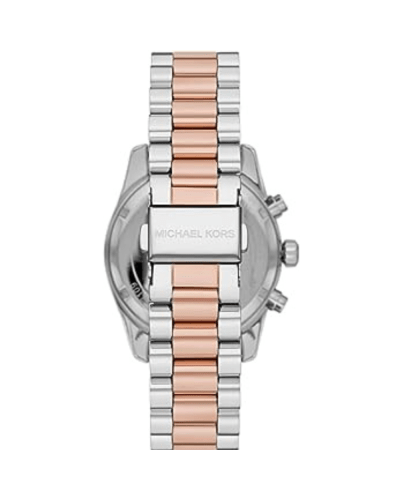 Michael Kors Lexington Chronograph Rose Gold Dial Two Tone Steel Strap Watch For Women - MK7219