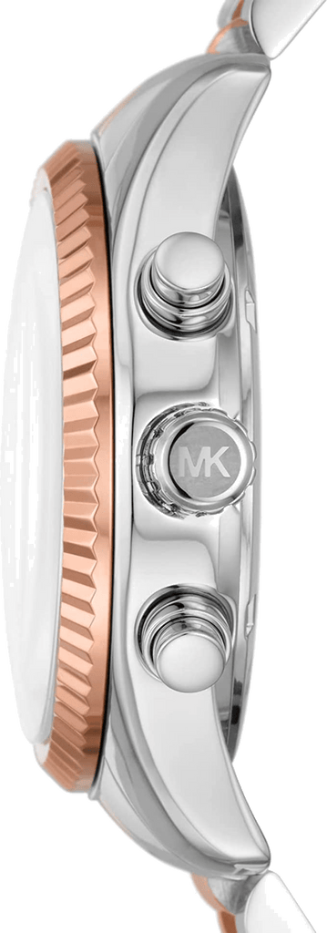 Michael Kors Lexington Chronograph Rose Gold Dial Two Tone Steel Strap Watch For Women - MK7219