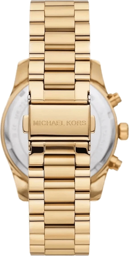 Michael Kors Lexington Mother of Pearl White Dial Gold Steel Strap Watch For Women - MK7241